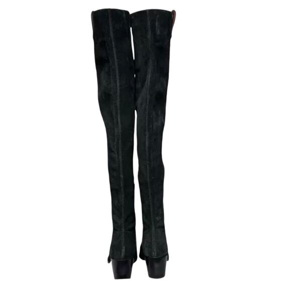 NWOB-Michael Kors Harlow Black Suede Pointed Toe Over-The-Knee Boots Size 6 - Picture 6 of 7